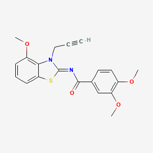 3,4-dimethoxy-N-(4-methoxy-3-prop-2-ynyl-1,3-benzothiazol-2-ylidene)benzamide