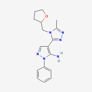 molecular formula C17H20N6O B2848231 4-[5-methyl-4-(tetrahydro-2-furanylmethyl)-4H-1,2,4-triazol-3-yl]-1-phenyl-1H-pyrazol-5-amine CAS No. 956357-60-1