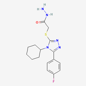 Acetic acid, 2-[[4-cyclohexyl-5-(4-fluorophenyl)-4H-1,2,4-triazol-3-yl]thio]-, hydrazide