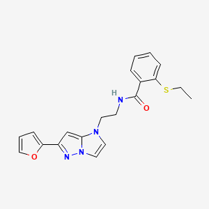 2-(ethylthio)-N-(2-(6-(furan-2-yl)-1H-imidazo[1,2-b]pyrazol-1-yl)ethyl)benzamide