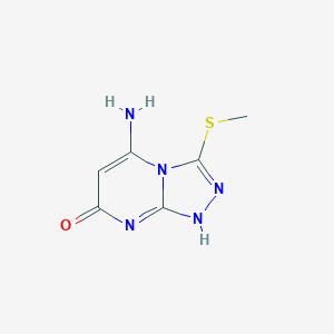 molecular formula C6H7N5OS B284824 5-amino-3-methylsulfanyl-1H-[1,2,4]triazolo[4,3-a]pyrimidin-7-one 