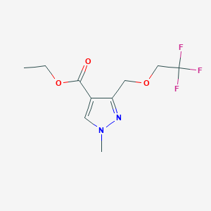 molecular formula C10H13F3N2O3 B2848241 Ethyl 1-methyl-3-(2,2,2-trifluoroethoxymethyl)pyrazole-4-carboxylate CAS No. 1975118-79-6