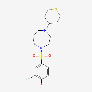 1-((3-chloro-4-fluorophenyl)sulfonyl)-4-(tetrahydro-2H-thiopyran-4-yl)-1,4-diazepane