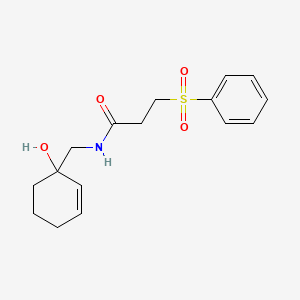 molecular formula C16H21NO4S B2848252 3-(benzenesulfonyl)-N-[(1-hydroxycyclohex-2-en-1-yl)methyl]propanamide CAS No. 2097866-87-8