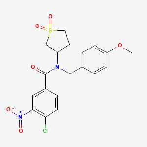 molecular formula C19H19ClN2O6S B2848253 4-chloro-N-(1,1-dioxidotetrahydrothiophen-3-yl)-N-(4-methoxybenzyl)-3-nitrobenzamide CAS No. 579442-88-9