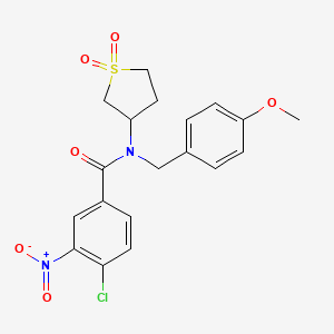 molecular formula C19H19ClN2O6S B2848253 4-氯-N-(1,1-二氧代四氢噻吩-3-基)-N-(4-甲氧基苯甲基)-3-硝基苯甲酰胺 CAS No. 579442-88-9