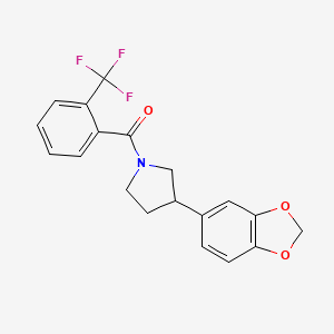 (3-(Benzo[d][1,3]dioxol-5-yl)pyrrolidin-1-yl)(2-(trifluoromethyl)phenyl)methanone