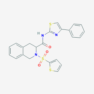 molecular formula C23H19N3O3S3 B284826 N-(4-phenyl-1,3-thiazol-2-yl)-2-(2-thienylsulfonyl)-1,2,3,4-tetrahydro-3-isoquinolinecarboxamide 