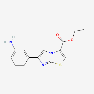 molecular formula C14H13N3O2S B2848262 Ethyl 6-(3-aminophenyl)imidazo[2,1-B][1,3]thiazole-3-carboxylate CAS No. 1397194-35-2