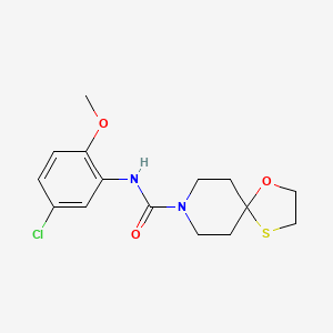 molecular formula C15H19ClN2O3S B2848263 N-(5-chloro-2-methoxyphenyl)-1-oxa-4-thia-8-azaspiro[4.5]decane-8-carboxamide CAS No. 1351643-93-0