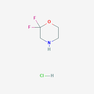 molecular formula C4H8ClF2NO B2848264 2,2-Difluoromorpholine hydrochloride CAS No. 1820647-38-8