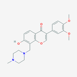 molecular formula C23H26N2O5 B2848265 3-(3,4-Dimethoxyphenyl)-7-hydroxy-8-[(4-methylpiperazin-1-yl)methyl]chromen-4-one CAS No. 847164-67-4