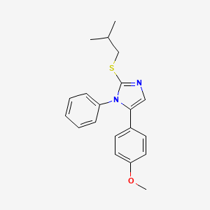 molecular formula C20H22N2OS B2848267 2-(isobutylthio)-5-(4-methoxyphenyl)-1-phenyl-1H-imidazole CAS No. 1207005-98-8