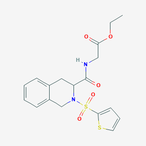 molecular formula C18H20N2O5S2 B284828 Ethyl ({[2-(2-thienylsulfonyl)-1,2,3,4-tetrahydro-3-isoquinolinyl]carbonyl}amino)acetate 