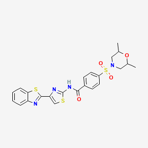 N-(4-(benzo[d]thiazol-2-yl)thiazol-2-yl)-4-((2,6-dimethylmorpholino)sulfonyl)benzamide