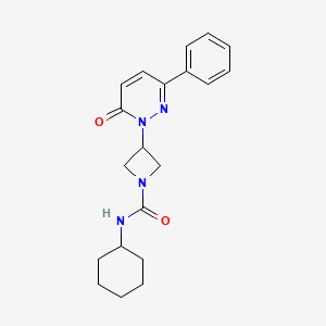 molecular formula C20H24N4O2 B2848285 N-Cyclohexyl-3-(6-oxo-3-phenylpyridazin-1-yl)azetidine-1-carboxamide CAS No. 2380175-90-4