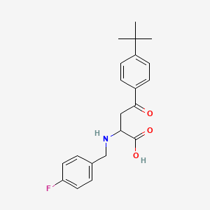 molecular formula C21H24FNO3 B2848290 4-[4-(Tert-butyl)phenyl]-2-[(4-fluorobenzyl)amino]-4-oxobutanoic acid CAS No. 1026751-55-2