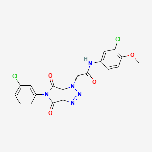 N-(3-chloro-4-methoxyphenyl)-2-[5-(3-chlorophenyl)-4,6-dioxo-4,5,6,6a-tetrahydropyrrolo[3,4-d][1,2,3]triazol-1(3aH)-yl]acetamide