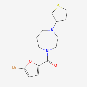 molecular formula C14H19BrN2O2S B2848296 (5-Bromofuran-2-yl)(4-(tetrahydrothiophen-3-yl)-1,4-diazepan-1-yl)methanone CAS No. 2320225-50-9