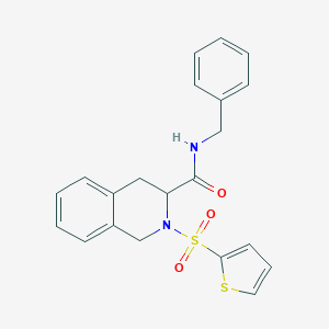 molecular formula C21H20N2O3S2 B284830 N-benzyl-2-(2-thienylsulfonyl)-1,2,3,4-tetrahydro-3-isoquinolinecarboxamide 