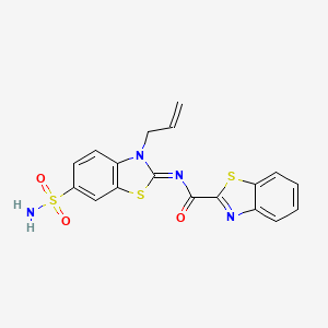 molecular formula C18H14N4O3S3 B2848302 (Z)-N-(3-allyl-6-sulfamoylbenzo[d]thiazol-2(3H)-ylidene)benzo[d]thiazole-2-carboxamide CAS No. 865176-17-6
