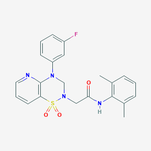 molecular formula C22H21FN4O3S B2848313 N-(2,6-二甲基苯基)-2-(4-(3-氟苯基)-1,1-二氧化-3,4-二氢-2H-吡啶并[2,3-e][1,2,4]噻二嗪-2-基)乙酰胺 CAS No. 1251629-22-7