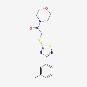 molecular formula C15H17N3O2S2 B2848315 1-Morpholino-2-((3-(m-tolyl)-1,2,4-thiadiazol-5-yl)thio)ethanone CAS No. 864917-66-8
