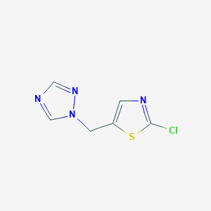 molecular formula C6H5ClN4S B2848322 1-[(2-chloro-1,3-thiazol-5-yl)methyl]-1H-1,2,4-triazole CAS No. 478081-35-5