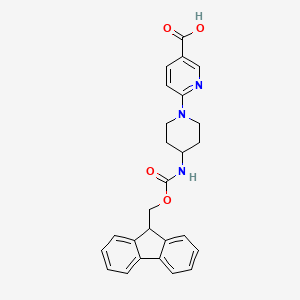 molecular formula C26H25N3O4 B2848323 6-[4-({[(9H-fluoren-9-yl)methoxy]carbonyl}amino)piperidin-1-yl]pyridine-3-carboxylic acid CAS No. 2092143-48-9