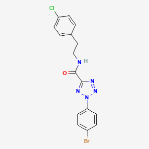 molecular formula C16H13BrClN5O B2848325 2-(4-bromophenyl)-N-(4-chlorophenethyl)-2H-tetrazole-5-carboxamide CAS No. 1396799-57-7