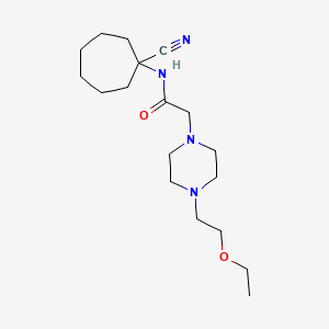 N-(1-cyanocycloheptyl)-2-[4-(2-ethoxyethyl)piperazin-1-yl]acetamide