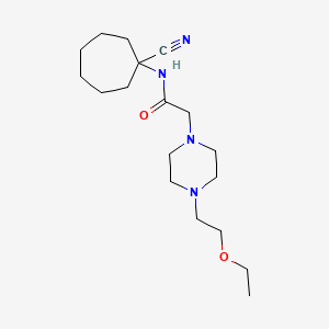 molecular formula C18H32N4O2 B2848329 N-(1-cyanocycloheptyl)-2-[4-(2-ethoxyethyl)piperazin-1-yl]acetamide CAS No. 1333831-20-1