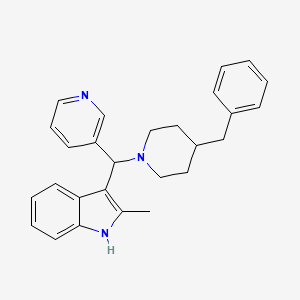 molecular formula C27H29N3 B2848337 3-[(4-benzylpiperidin-1-yl)(pyridin-3-yl)methyl]-2-methyl-1H-indole CAS No. 514186-28-8