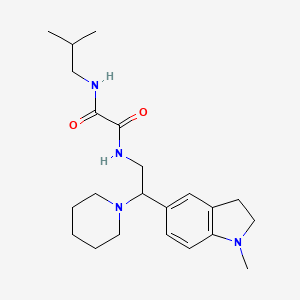 molecular formula C22H34N4O2 B2848348 N1-isobutyl-N2-(2-(1-methylindolin-5-yl)-2-(piperidin-1-yl)ethyl)oxalamide CAS No. 922032-22-2