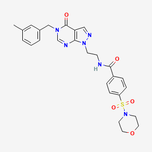 molecular formula C26H28N6O5S B2848350 N-(2-(5-(3-methylbenzyl)-4-oxo-4,5-dihydro-1H-pyrazolo[3,4-d]pyrimidin-1-yl)ethyl)-4-(morpholinosulfonyl)benzamide CAS No. 922017-28-5