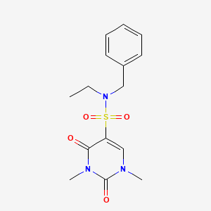 molecular formula C15H19N3O4S B2848361 N-benzyl-N-ethyl-1,3-dimethyl-2,4-dioxopyrimidine-5-sulfonamide CAS No. 874806-36-7