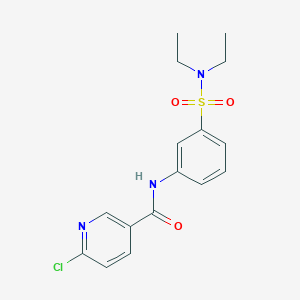 6-chloro-N-[3-(diethylsulfamoyl)phenyl]pyridine-3-carboxamide