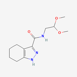 molecular formula C12H19N3O3 B2848364 N-(2,2-dimethoxyethyl)-4,5,6,7-tetrahydro-1H-indazole-3-carboxamide CAS No. 931314-05-5