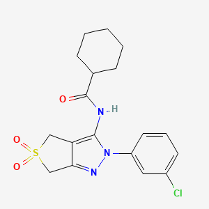 N-(2-(3-chlorophenyl)-5,5-dioxido-4,6-dihydro-2H-thieno[3,4-c]pyrazol-3-yl)cyclohexanecarboxamide