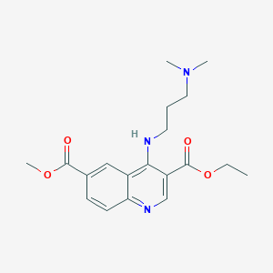 molecular formula C19H25N3O4 B284837 3-Ethyl 6-methyl 4-{[3-(dimethylamino)propyl]amino}-3,6-quinolinedicarboxylate 