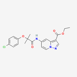 Ethyl 5-(2-(4-chlorophenoxy)-2-methylpropanamido)pyrazolo[1,5-a]pyridine-3-carboxylate