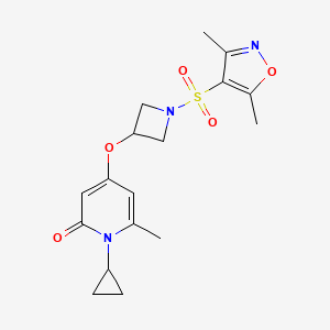 molecular formula C17H21N3O5S B2848372 1-cyclopropyl-4-((1-((3,5-dimethylisoxazol-4-yl)sulfonyl)azetidin-3-yl)oxy)-6-methylpyridin-2(1H)-one CAS No. 2034312-79-1