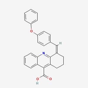 molecular formula C27H21NO3 B2848380 4-[(4-Phenoxyphenyl)methylidene]-1,2,3,4-tetrahydroacridine-9-carboxylic acid CAS No. 379728-18-4