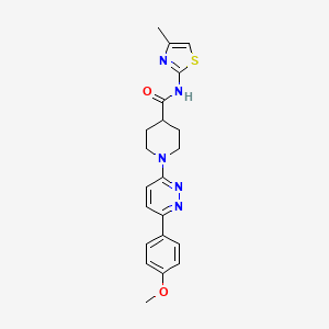 molecular formula C21H23N5O2S B2848385 1-(6-(4-methoxyphenyl)pyridazin-3-yl)-N-(4-methylthiazol-2-yl)piperidine-4-carboxamide CAS No. 1105217-55-7