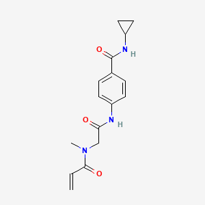 molecular formula C16H19N3O3 B2848389 N-Cyclopropyl-4-[[2-[methyl(prop-2-enoyl)amino]acetyl]amino]benzamide CAS No. 2201432-82-6