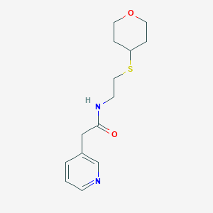 2-(pyridin-3-yl)-N-(2-((tetrahydro-2H-pyran-4-yl)thio)ethyl)acetamide