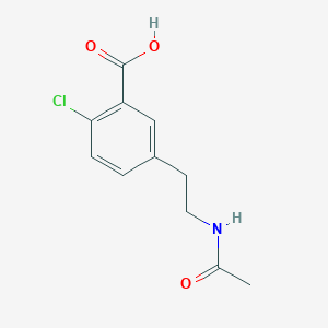 molecular formula C11H12ClNO3 B2848398 5-(2-乙酰氨基乙基)-2-氯苯甲酸 CAS No. 2472672-04-9