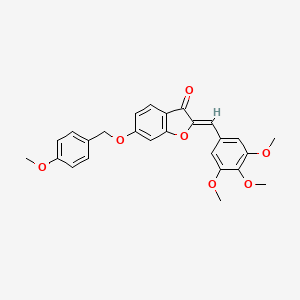 molecular formula C26H24O7 B2848404 (Z)-6-((4-methoxybenzyl)oxy)-2-(3,4,5-trimethoxybenzylidene)benzofuran-3(2H)-one CAS No. 859130-83-9
