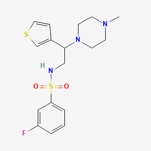 3-fluoro-N-(2-(4-methylpiperazin-1-yl)-2-(thiophen-3-yl)ethyl)benzenesulfonamide