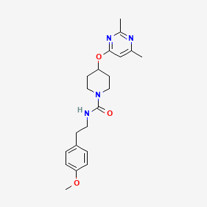 molecular formula C21H28N4O3 B2848406 4-((2,6-dimethylpyrimidin-4-yl)oxy)-N-(4-methoxyphenethyl)piperidine-1-carboxamide CAS No. 2034473-38-4